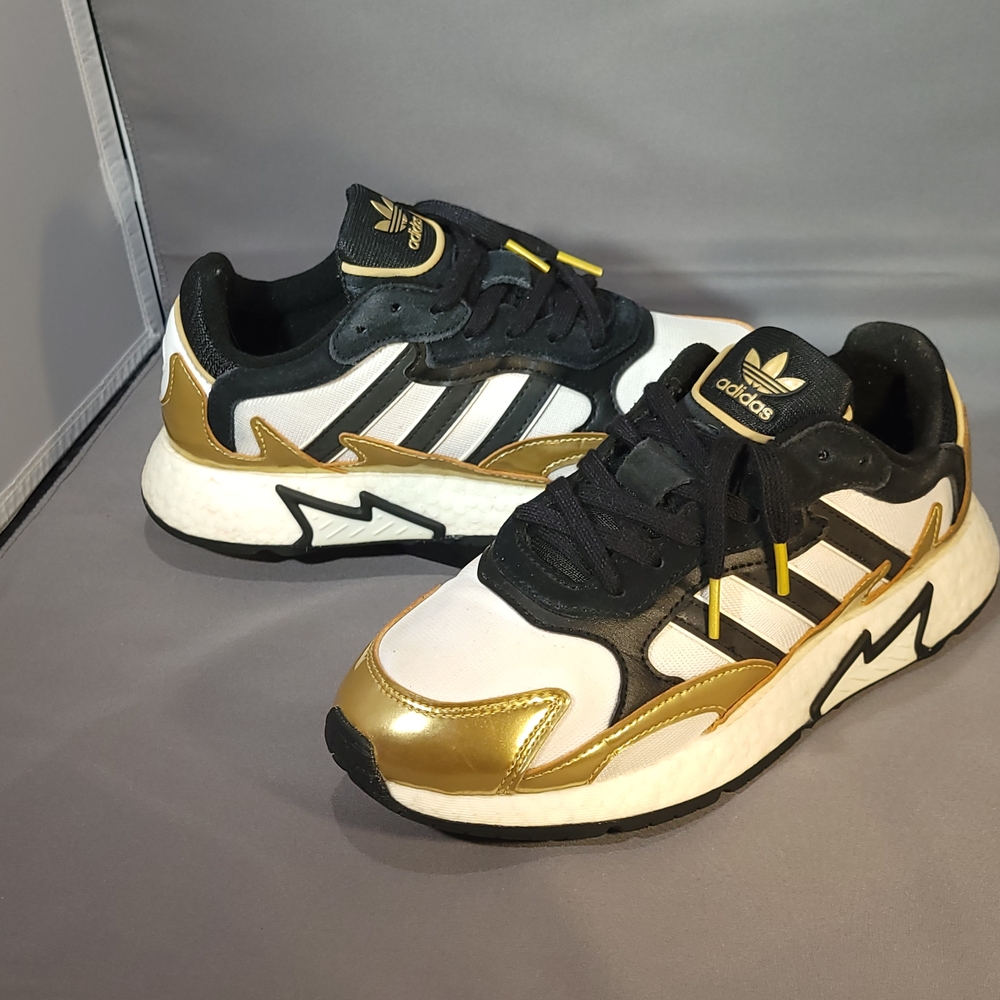 Adidas Gold and Black Sneakers